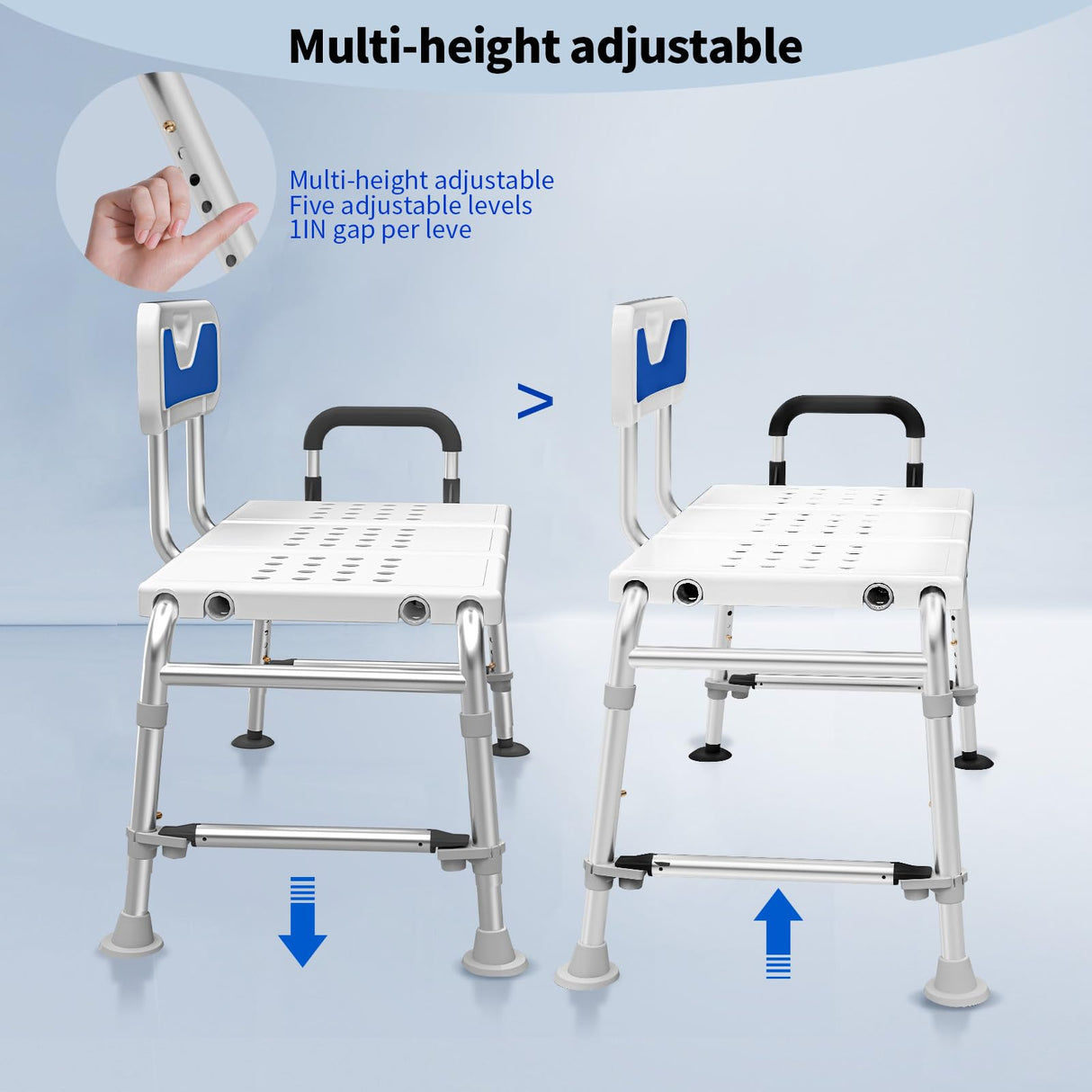 Extended Bath Tub Transfer Shower Bench for Inside Shower Bathtub to Sit On Chair Bathtubs Safety Seating Stool for Adults Handicap Seniors Elderly Disabled with Back Arms Bathroom Shower Stall