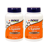 NOW Foods L-Lysine 1000mg, 100 Tablets (Pack of 2)
