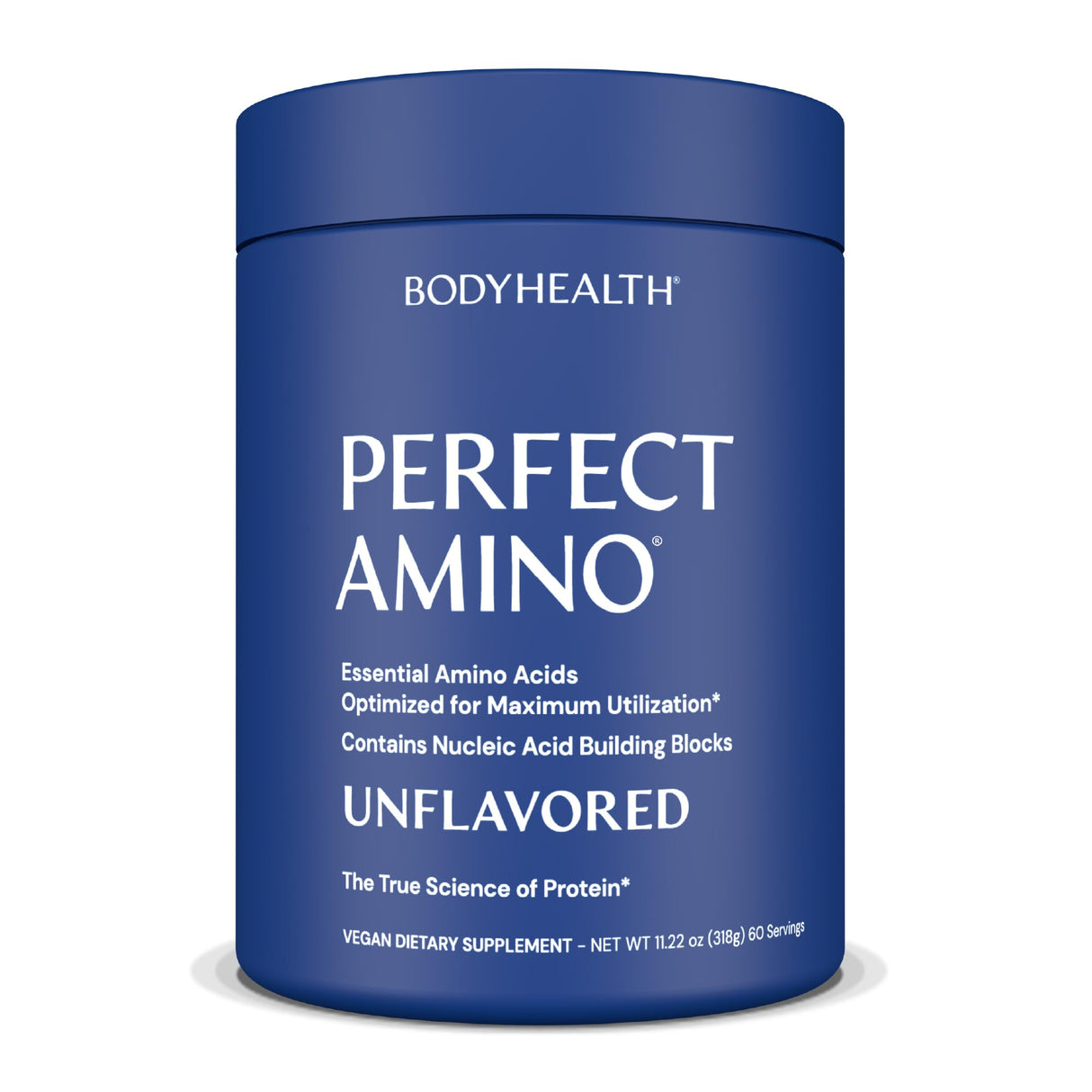 BodyHealth PerfectAmino Powder - BCAA and EAA Powder for Pre and Post Workout - Amino Acid Energy Drink for Men and Women to Support Lean Muscle and Recovery - Unflavored - 60 Servings