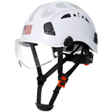 Hard Hats Construction OSHA Approved - ANSI Z89.1 Reflective Construction Worker Hat, Vented White Hard Hat with Visor for Men Women, ABS Safety Helmet for Adults,6-pt.Suspension