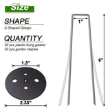 AAGUT Landscape Staples 6 Inch with Gaskets, Galvanized Garden Stakes