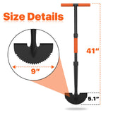 ATUHOLA Manual Edger Lawn Tool, 41-inch Lawn Edger with Saw Tooth Blade, Half Moon Hand Edger with Metal Shaft, T-Grip Handle, Heavy Duty Garden Edger Tool for Sidewalk, Grass, Yard, Landscape