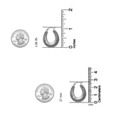 LeCalla 925 Sterling Silver Caviar Hoop Earrings Medium Oval Antique Oxidized Lightweight Click-Top Beaded Hoops for Women - 27MM