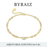 BYBAIZ 14K Gold Anklets for Women Gold Ankle Bracelets for Womens Anklets Ankle Bracelets for Women Evenly Spaced Cubic Zirconia with Delicate Brilliance Anklet Bracelet for Womens