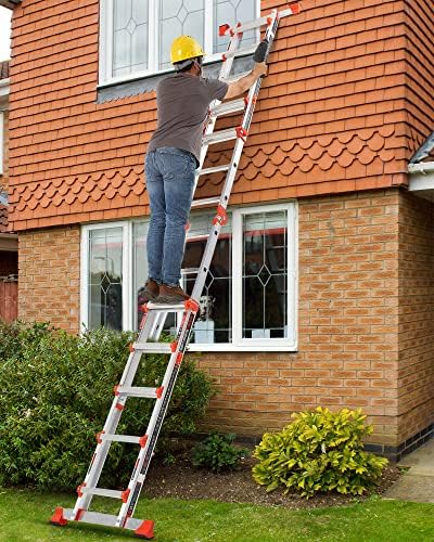 Ladder, A Frame 5 Step Ladder Extension, 17 Ft Anti-Slip Multi Position Ladder, Storage Folding Ladder, 330 lbs Security Load Telescoping Aluminum Ladders for Stairs Home Indoor Outdoor Roof