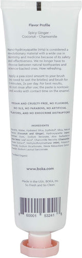 Boka Fluoride Free Toothpaste Nano Hydroxyapatite, Helps Remineralize, Appropriate for Sensitive Teeth, Whitening - for Adult, Kids Oral Care - Refresh Mint Flavor, 4 Fl Oz 3Pk