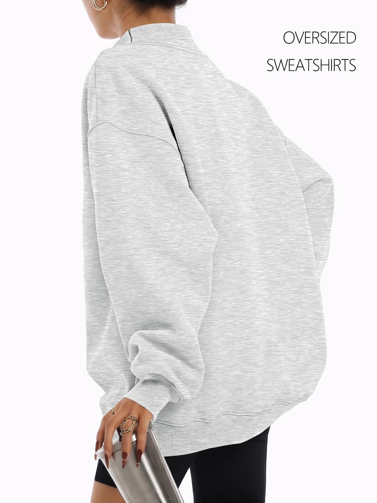 Trendy Queen Womens Mock Neck Sweatshirts Oversized Pullover Fall Outfits