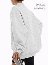 Trendy Queen Womens Mock Neck Sweatshirts Oversized Pullover Fall Outfits