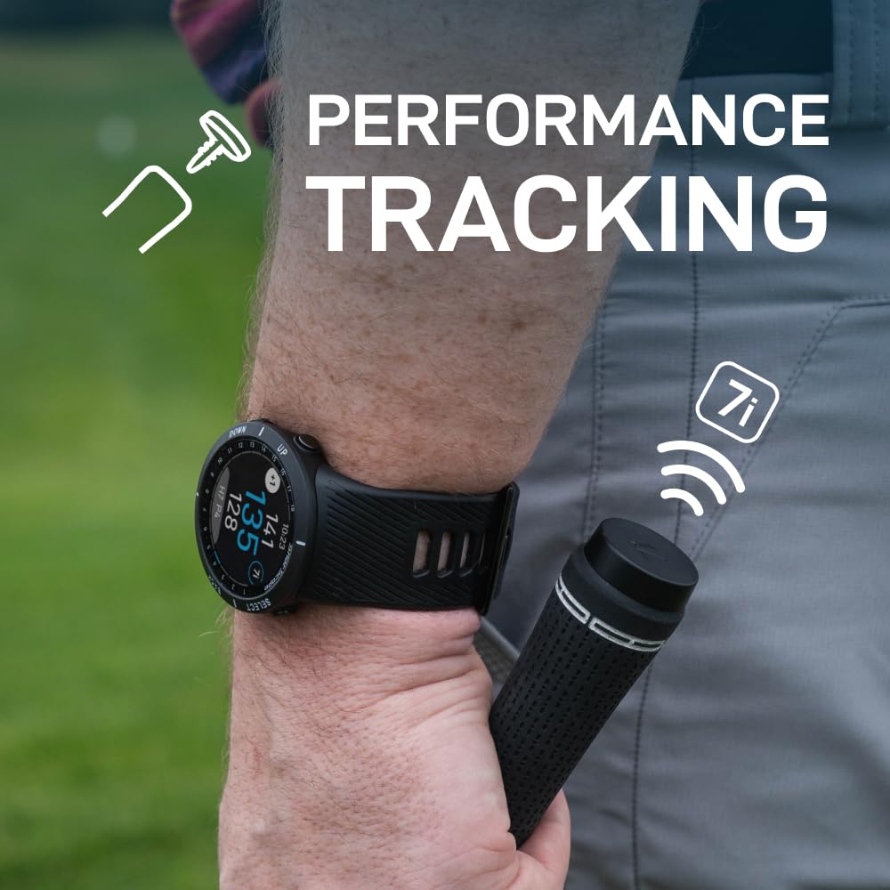 Shot Scope V5 GPS Watch, Shot Tracking, 36k+ Preloaded Courses, Full Course Maps, No Subscription, Black Bezel and Black Strap