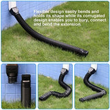 Black-2pack Rain Gutter Downspout Extensions Flexible, Drain Downspout Extender,Down Spout Drain Extender, Gutter Connector Rainwater Drainage,Extendable from 21 to 68 Inches