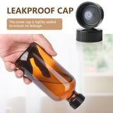 BPFY 24 Pack 4 oz Amber Boston Glass Bottle with Black Poly Cap, Funnel, Chalk Labels, Pen for Homemade Vanilla Extract, Essential Oils, Wedding, Christmas, Holiday Gift