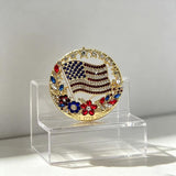 250th Anniversary Enamel Brooch Pin, 1776-2026 Patriotic Floral Star Badg American Birthday Rhinestone Flag Lapel Pin for Independence Day Veterans Souvenir Gift Jewelry (2PCS)
