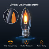 Hompavo LED Flame Light Bulbs - Realistic Flickering Fire Effect Bulb with Glass Shell, E26 Base for Halloween Christmas Home Indoor Outdoor Decor - 6 Pack