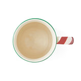 Spode Christmas Tree 14 oz Holiday Mugs (Set of 4) - Festive Coffee Cups with Peppermint Candy Cane Handle, Stoneware Christmas Drinkware Ideal for Hot Cocoa, Holiday Tea & Winter Beverages