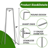 AAGUT Landscape Staples 8 Inch Galvanized Anti-Rust Garden Stakes 11 Gauge