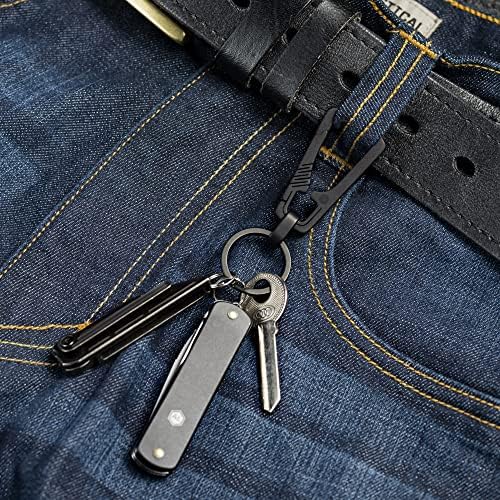 KeyUnity Titanium Carabiner Keychain Clip, Quick Release EDC Key Holder Organizer with Key Ring