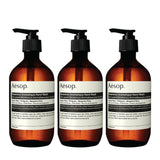 Aesop Reverence Aromatique Hand Wash | Gentle Exfoliating Hand Wash with Finely Milled Pumice | 500mL / 16.9 oz (Pack of 3)