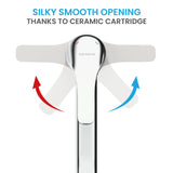 Bächlein Kitchen Mixer 360 Degree Swivel (Chrome) - Single Lever Sink Mixer with 360° Swivel Spout - Faucet for The Kitchen in Extra Solid Design