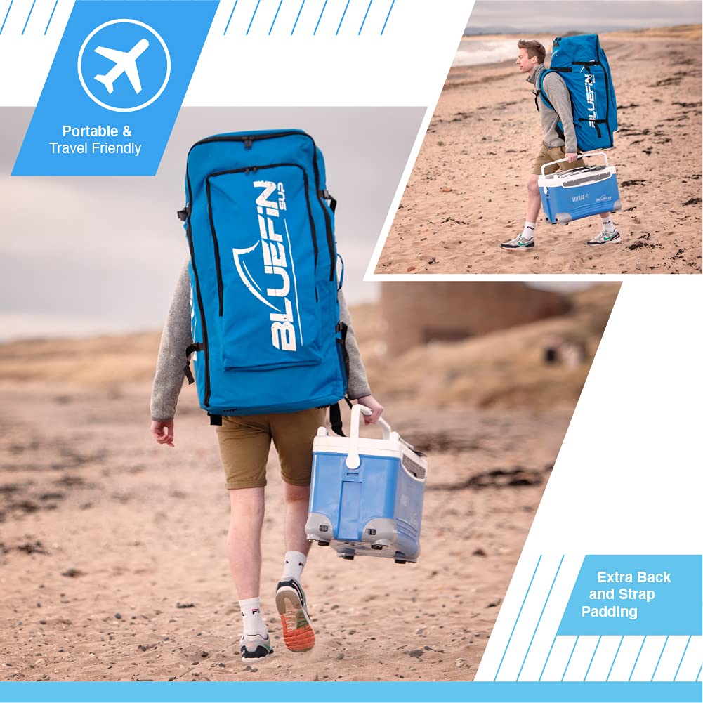 Bluefin SUP Voyage 10’10 Package with Cooler Box | Ultimate Activity Stand Up Inflatable Paddle Board | Added Stability | 20% Extra Width | Side Rails | 2X Fishing Rod Mounts | 5 Year Warranty