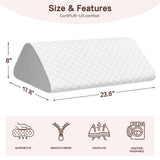 Vomiliku Knee Wedge Pillow for Back Sleeping, Leg Elevation for Post Surgery Recovery, 8" Triangle Leg Pillow with Removable Cover for Knee Support, Hip Back Pain Relief,Enhance Circulation, Gray