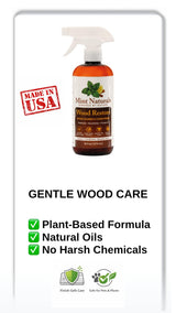Mint Naturals Natural Wood Cleaner & Furniture Conditioner – Plant-Based Polish Formula That Helps Clean & Protect Wood Surfaces, 16 oz – Made in USA
