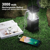 3000mAh Large Capacity Hand Crank Solar Camping Lantern, Portable Ultra Bright LED Torch, 23-26 Hours Running Time, USB Charger, Electronic Lantern for Outdoor