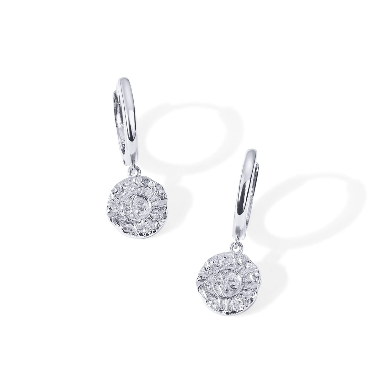 PAVOI 925 Sterling Silver Dainty Huggie Earrings for Women, White Gold