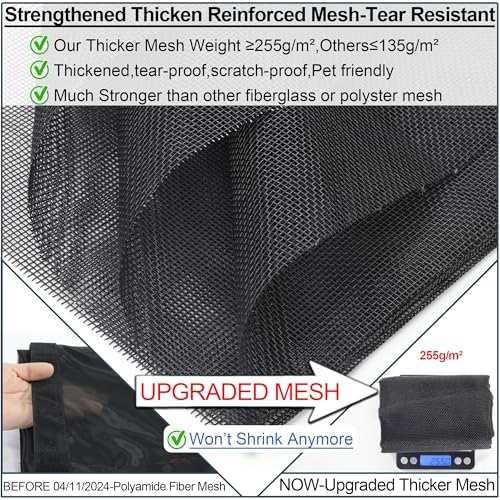 Magnetic Screen Door Thicker 255g/㎡ Mesh,Reversible Wide Left Right Side Opening Fits Door to 60 x 80, Heavy Duty Mesh French Bug Door Screen Magnetic Closure for Sliding Patio Door,Screen 62" x 81"