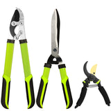 YRTSH Loppers Hedge Clippers Garden Shears, 3PCS Yard Tools Combo Set Tree, Shrub & Bush Care Kit for Lawn Garden, Branch Cutter with Compound Action Tree Trimmer & Trimming Borders