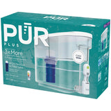 PUR PLUS 30-Cup Water Filter Dispenser with 1 Lead-Reducing PUR PLUS Filter, Dishwasher Safe, Powerful Filtration, Large Capacity with Slim, Space-Saving Design, White (DS1811Z)