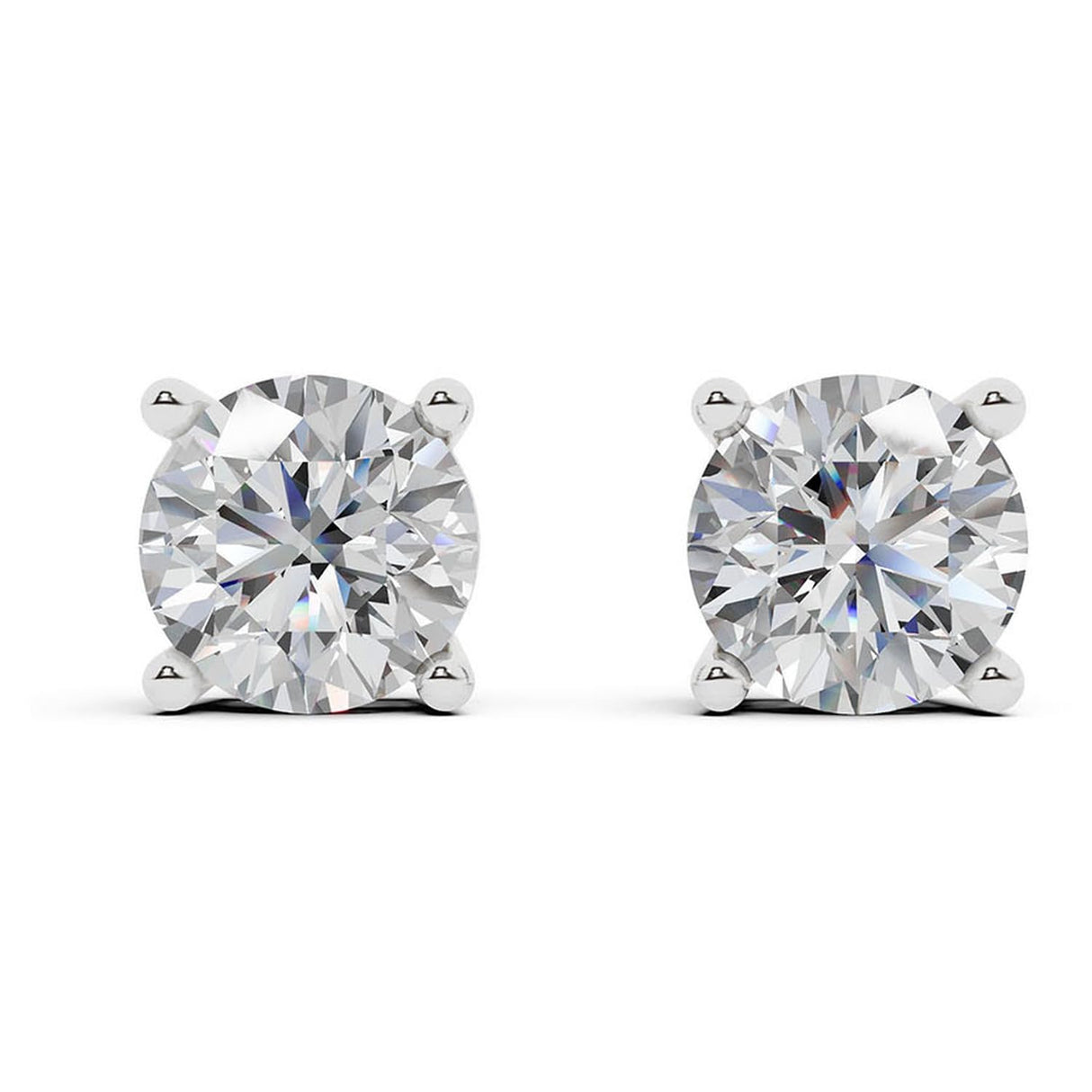 Belacqua 1/2 Carat Round Lab Grown Diamond Stud Earrings in 14K White Gold