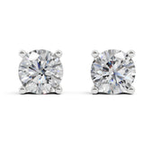Belacqua 1/2 Carat Round Lab Grown Diamond Stud Earrings in 14K White Gold