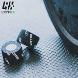 LYFT-RX Weightlifting Hook Grip Tape w/Premium Adhesive for Olympic Weight Lift, Cross Fitness, Lifting, Stretch Fit Athletic Finger Wrap, Protects Thumb Fingers, Size1.5in Black 6-Rolls