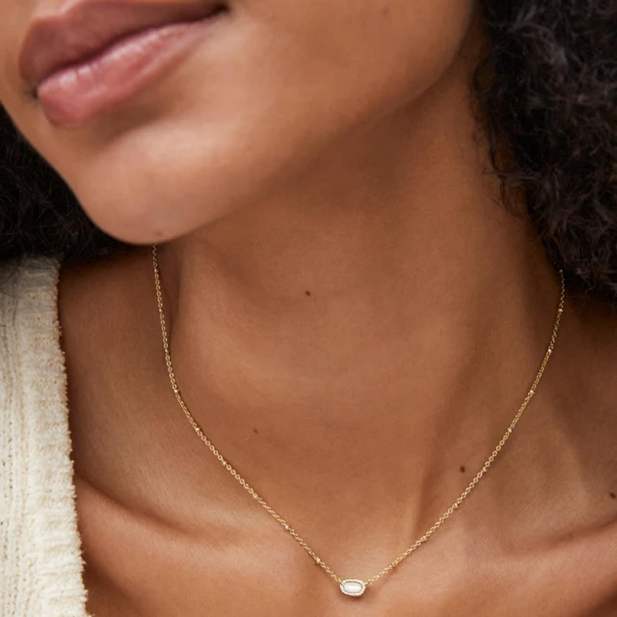 Kendra Scott 14k Gold-Plated Mini Elisa Satellite Short Pendant Necklace in Pink Opalite Crystal, Fashion Jewelry for Women