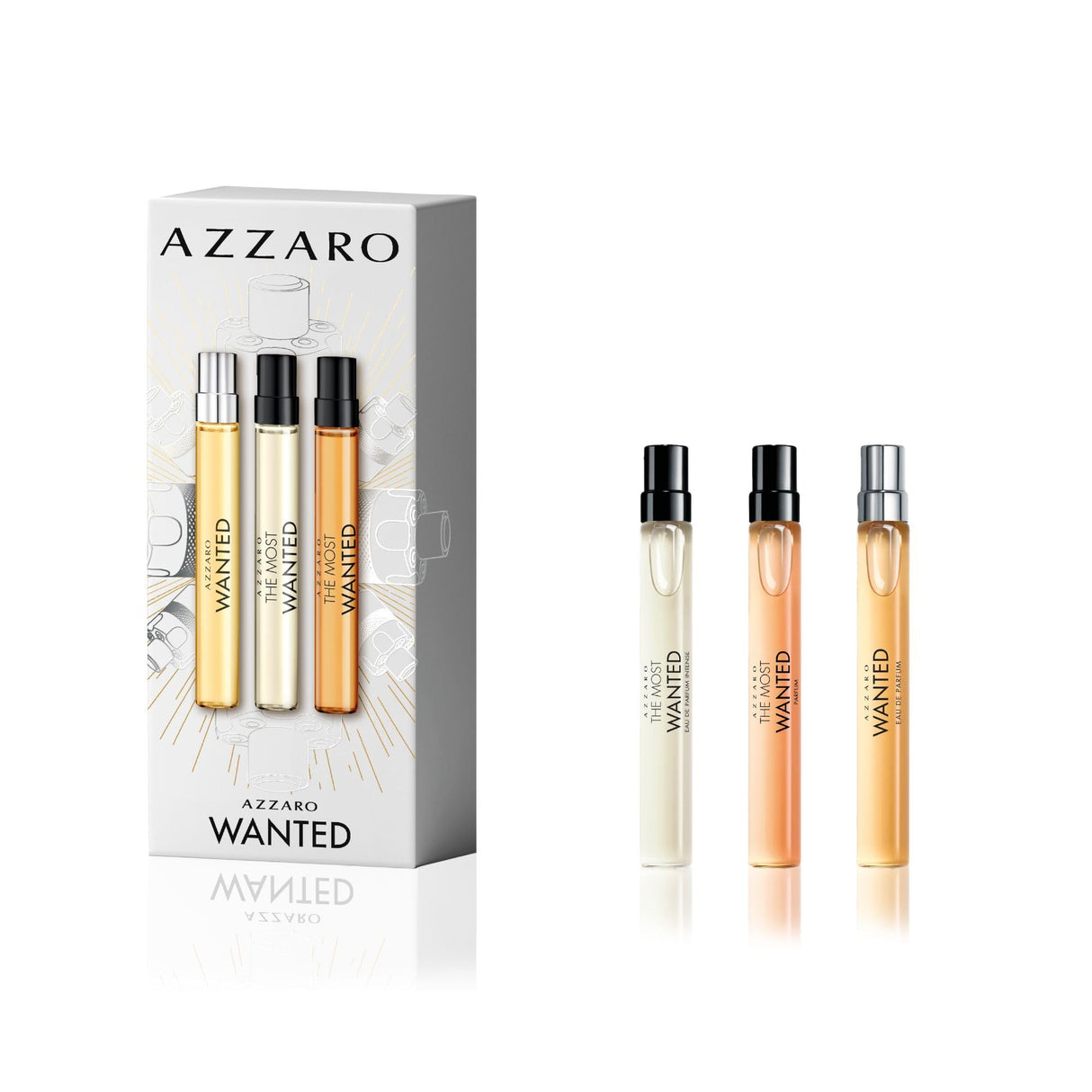 Azzaro The Most Wanted Men's Cologne Discovery Set - 3-Piece Fragrance Sample Kit Includes 3 Travel Size Sprays – The Most Wanted Eau de Parfum Intense, The Most Wanted Parfum, Wanted Eau de Parfum