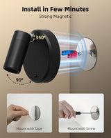 EZVALO Spotlights Indoor with Remote, 5500mAh Rechargeable Picture Lights, Wireless LED Uplighting with Timer＆Dimmable, 3CCT, Display Lights for Plant Painting, Artwork, Accent Lighting (2Pack-Black)