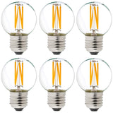 LiteHistory Dimmable g16.5 led Bulb 40W g16 1/2 led Edison Bulb 2700K 4W e26 Globe Light Bulbs for Ceiling Fan,Chandelier,Vanity Light Bulb AC120V 400lm 6Pack