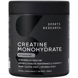 Sports Research Creatine Monohydrate - Gain Lean Muscle, Improve Performance and Strength and Support Workout Recovery - 5 g Micronized Creatine - 10.58 oz