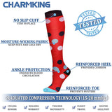 CHARMKING Compression Socks for Women & Men (8 Pairs) 15-20 mmHg Graduated Copper Support Socks are Best for Pregnant, Nurses - Boost Performance, Circulation, Knee High & Wide Calf (S/M, Multi 09)