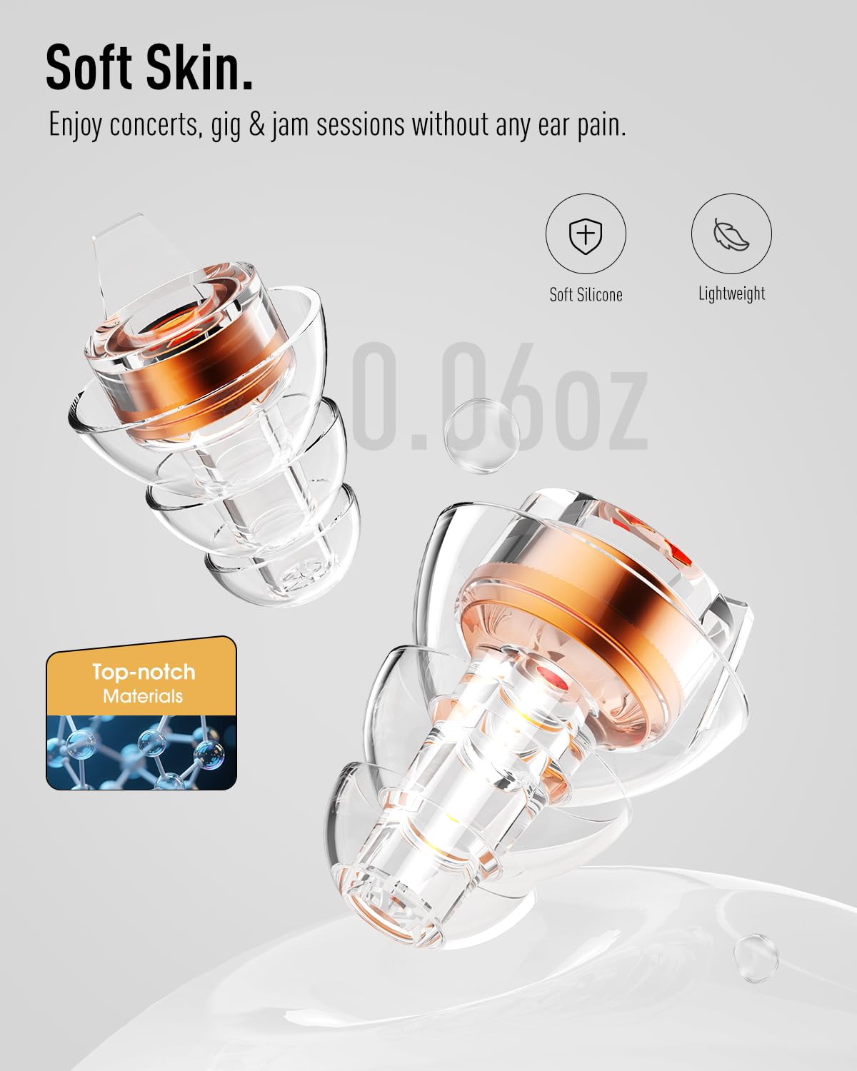 Hearprotek Concert Ear Plugs, 2Pairs Reusable high Fidelity Musician Ear Plugs for Concerts Loud Music-Noise Reduction Ear Protection earplugs for Rave,Festival,Music,Tinnitus Relief