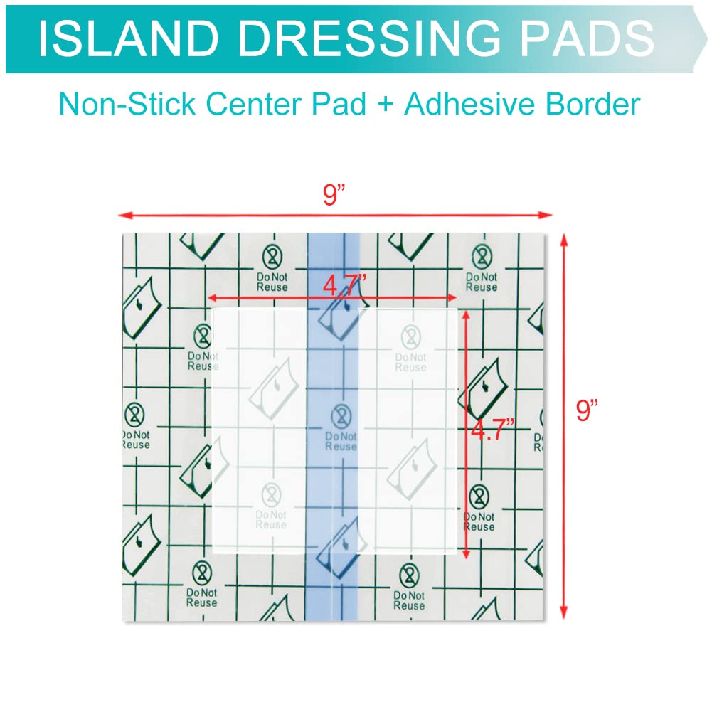 Waterproof Dialysis Catheter Shower Protector PD Catheter Shower Cover Dialysis Port Wound Shield Large Waterproof Bandages for Feeding Tube G Tube Accesorries(9"x9"+Pad, Pack of 25)