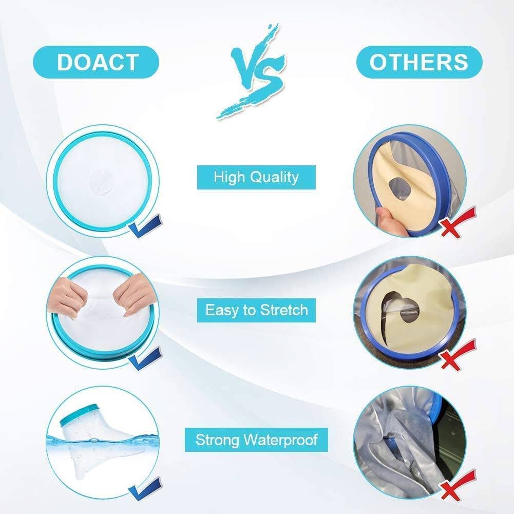 DOACT Water Proof Leg Cast Cover for Shower, Foot Cast Cover Wound Protector Watertight Cast Bag Covers Keep Leg Cast Bandage Dry