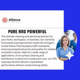 Isopropyl Alcohol (IPA) 70% - USP Grade - Quart Spray Bottle 4-Pack (128 FL Oz Total) - Rubbing Alcohol - Alliance Chemical - Made in America