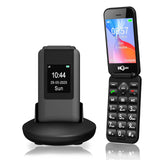4G Flip Phone Unlocked for Seniors,Basic Flip Phone,Cell Phone for Seniors,2.8" +1.5 ''Screen,SOS Button,Speed Dial,Hans-Free,Big Buttons,Bluetooth,Camera,FM Radio,1400mAh Battery.(Matte Black)