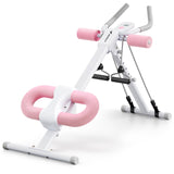 MERACH Ab Machine, Ab Workout Equipment, Adjustable Ab Trainer Machine for Abs Workout at Home Gym, Foldable, Knee Protection, Abdominal Trainer for Stomach (Pink)