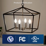 FLSNT 5000K Daylight B10 Dimmable 4W LED E12 Candelabra Bulbs, 40W Equivalent LED Chandelier Candle Bulbs, Clear Glass Finishing, 6 Pack UL,CA65 Listed.