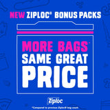 Ziploc Gallon Food Storage Freezer Bags, Stay Open Design with Stand-Up Bottom, Easy to Fill, 132 Bags Total