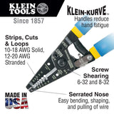 Klein Tools 11055EP Wire Cutter and Stripper, Made in USA, Stranded and Solid Wire Cutter, Cuts Copper