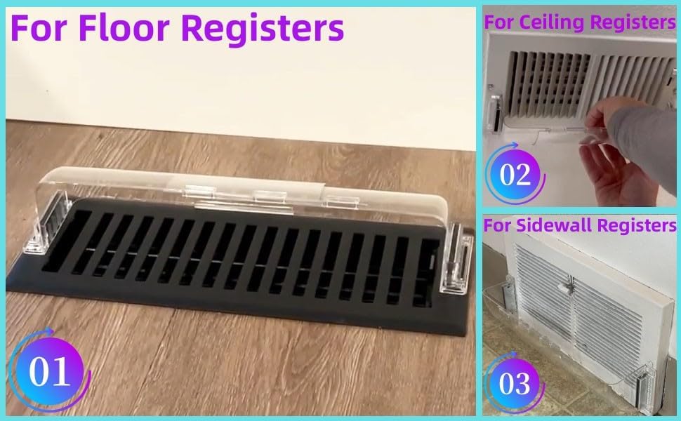 6 Pack Magnetic Air Vent Deflector, Adjustable Length