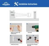 HOMOTEK 24 Pack Heavy Duty Solid Rigid Door Stop with Soft Rubber Tip, Zinc Die Cast Door Stopper Protect Wall & Door, Black